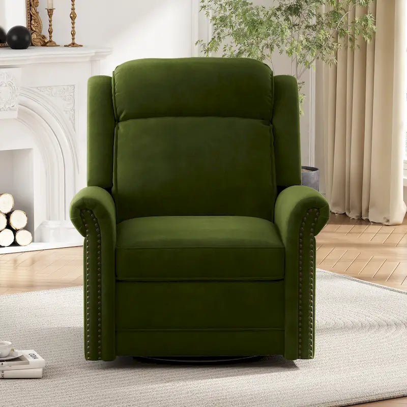 Poltrona reclinabile girevole moderna in velluto Marloo di Christopher Knight Home