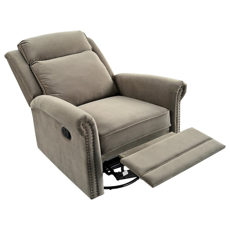 Poltrona reclinabile girevole moderna in velluto Marloo di Christopher Knight Home