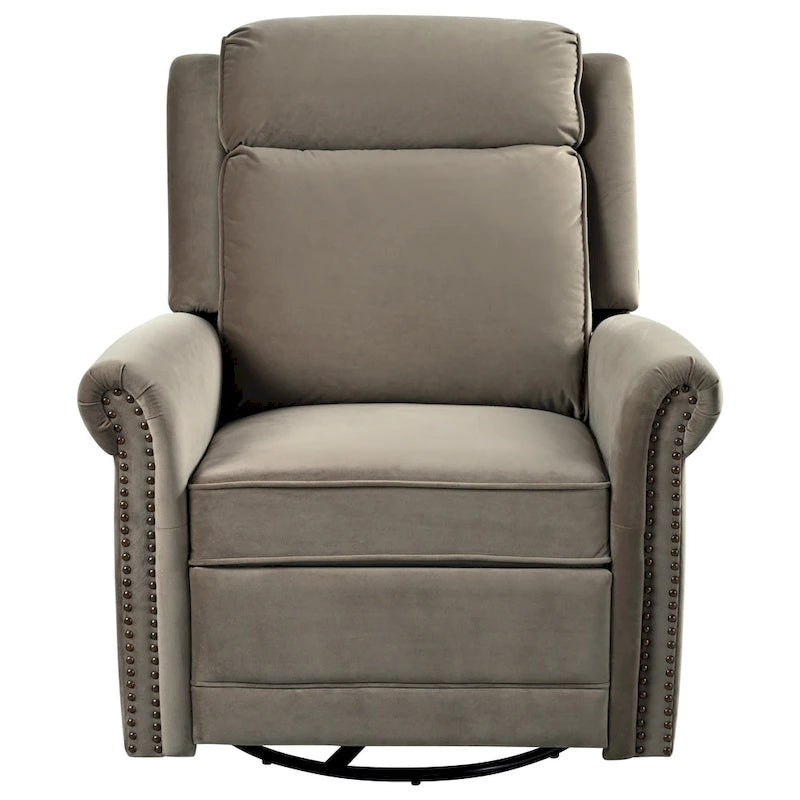 Poltrona reclinabile girevole moderna in velluto Marloo di Christopher Knight Home
