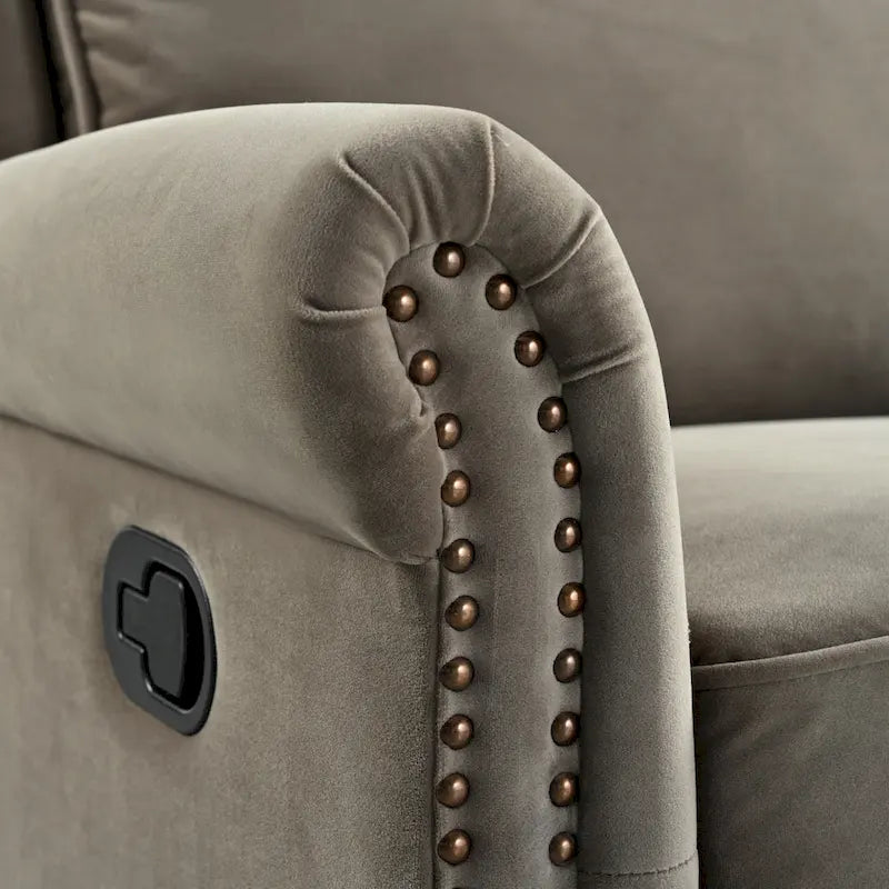 Poltrona reclinabile girevole moderna in velluto Marloo di Christopher Knight Home
