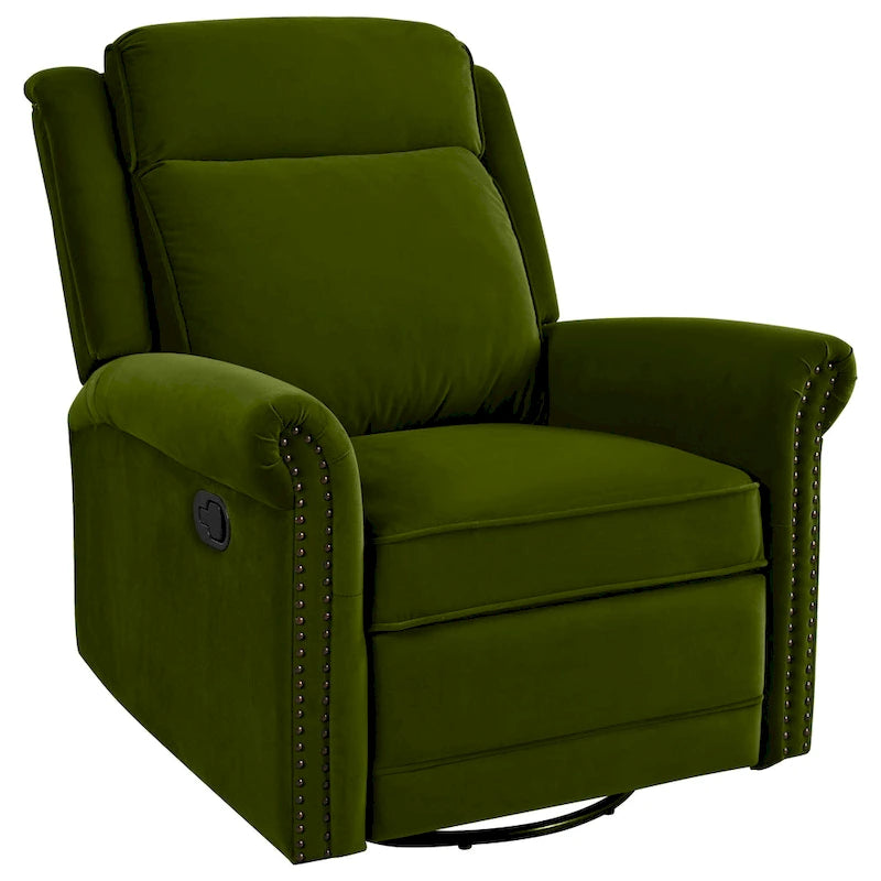 Poltrona reclinabile girevole moderna in velluto Marloo di Christopher Knight Home