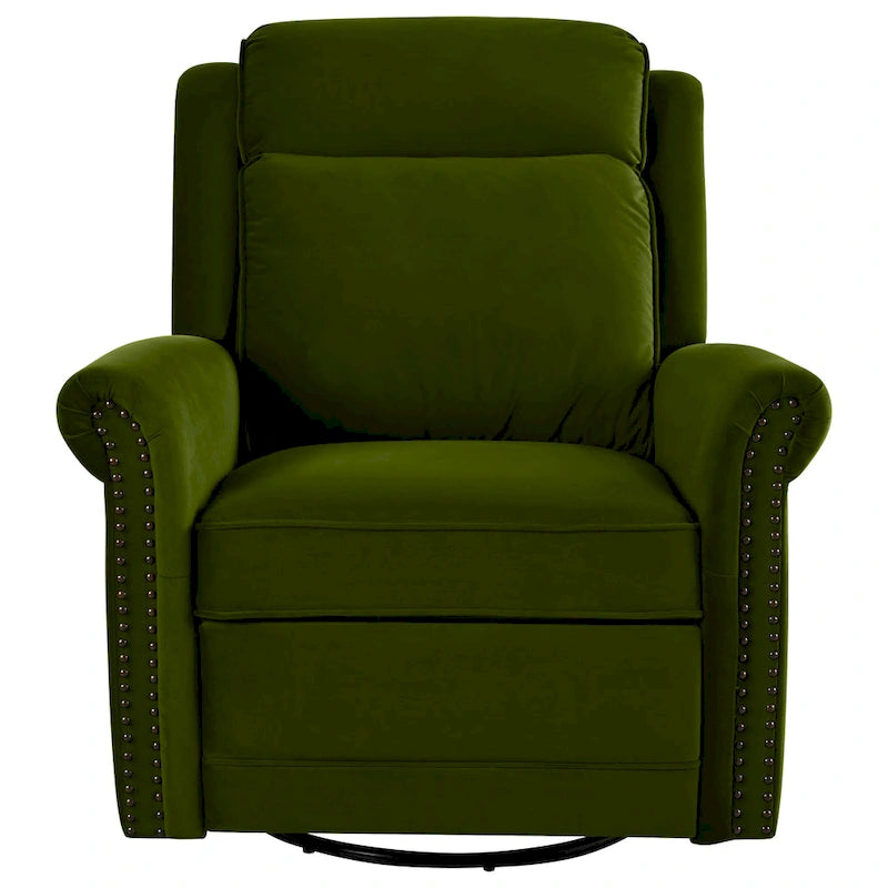 Poltrona reclinabile girevole moderna in velluto Marloo di Christopher Knight Home