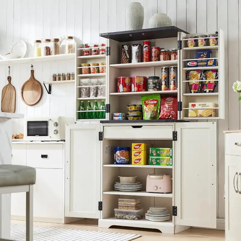 Dispensa da Cucina 72" a Colonna, Armadio Contenitore con Ante a Fienile - N/D