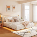 Letto a piattaforma imbottito King Size "fluttuante" con spazio nascosto