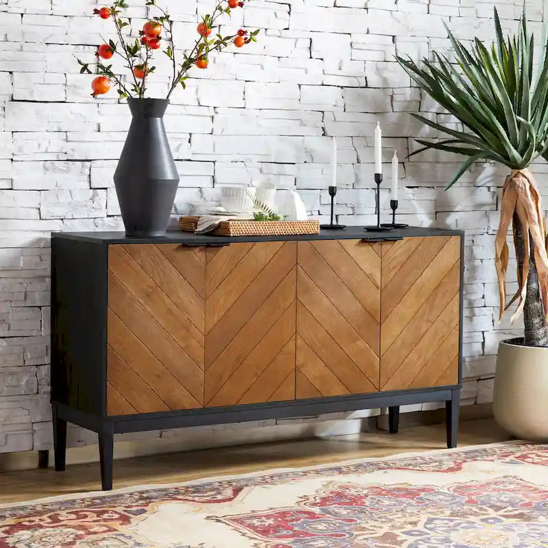 Mobile TV moderno a spina di pesce da 55 pollici con ripiani regolabili