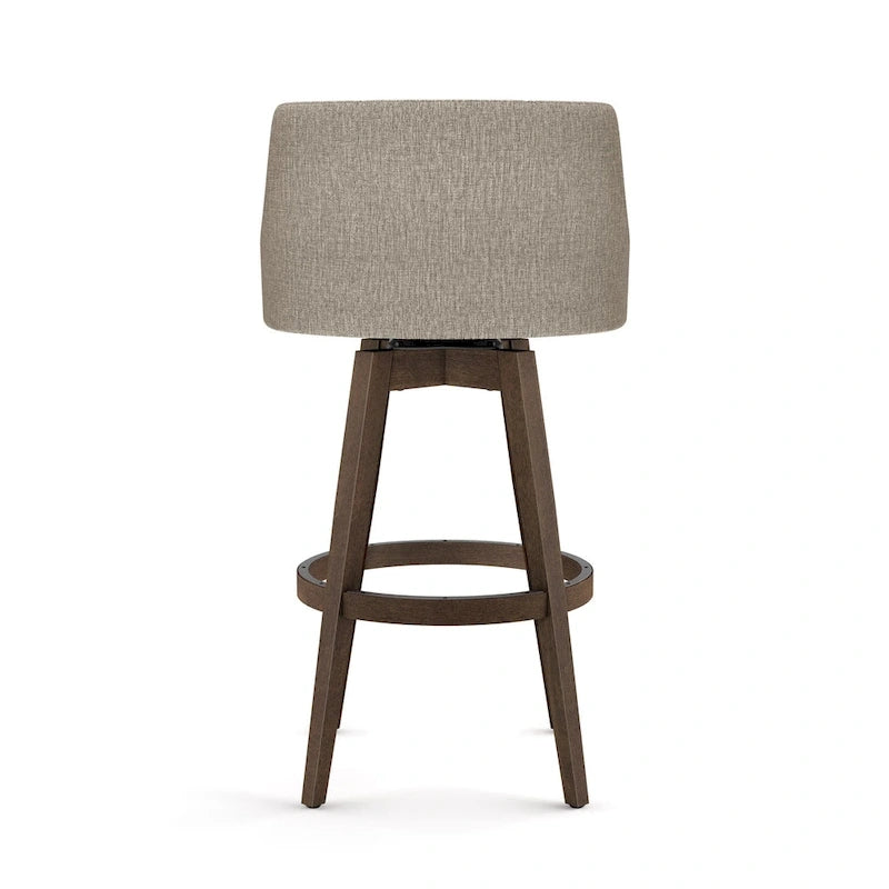 Sgabello girevole da bancone e bar con base in legno massello