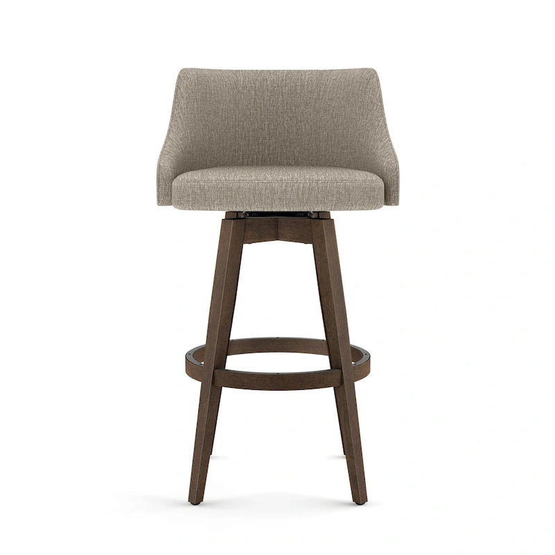 Sgabello girevole da bancone e bar con base in legno massello