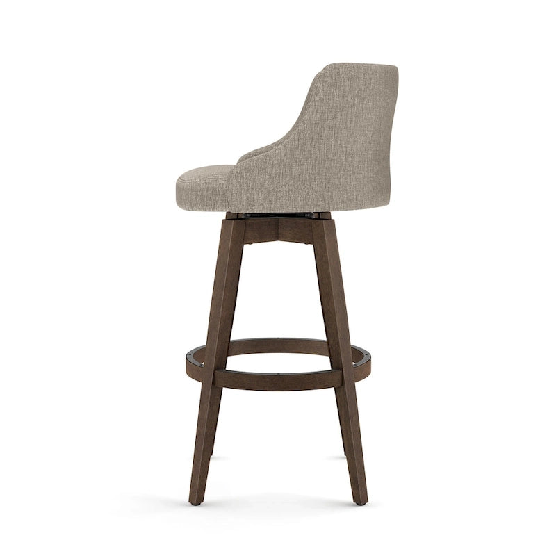 Sgabello girevole da bancone e bar con base in legno massello