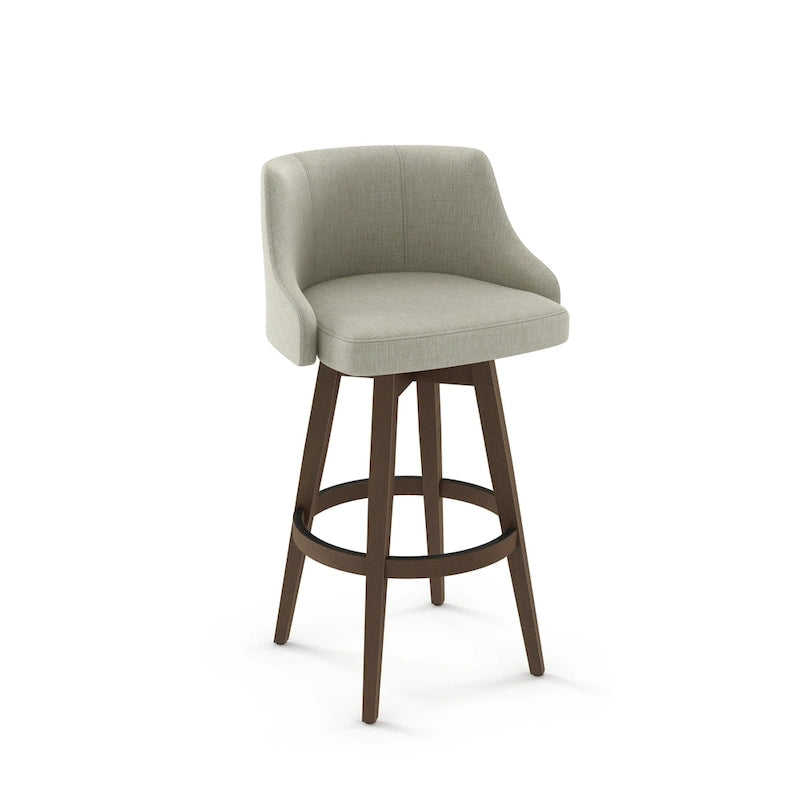 Sgabello girevole da bancone e bar con base in legno massello