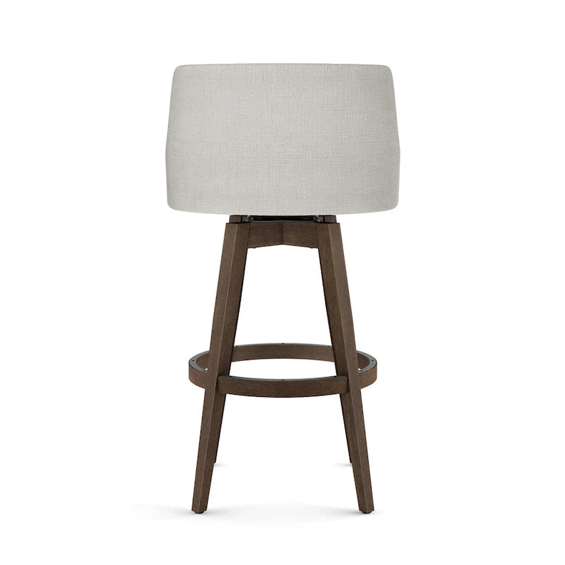 Sgabello girevole da bancone e bar con base in legno massello