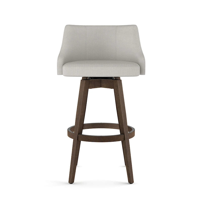Sgabello girevole da bancone e bar con base in legno massello