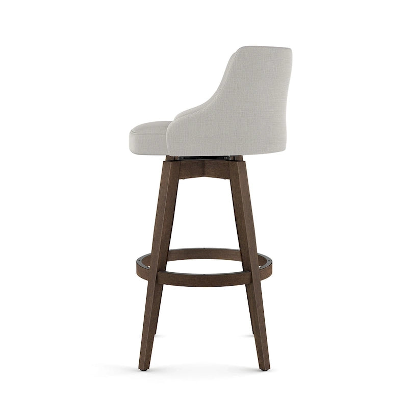 Sgabello girevole da bancone e bar con base in legno massello