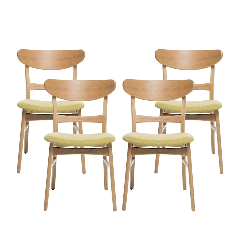 Sedie da pranzo senza braccioli in stile Mid-Century Modern con gambe oblique - Set da 4