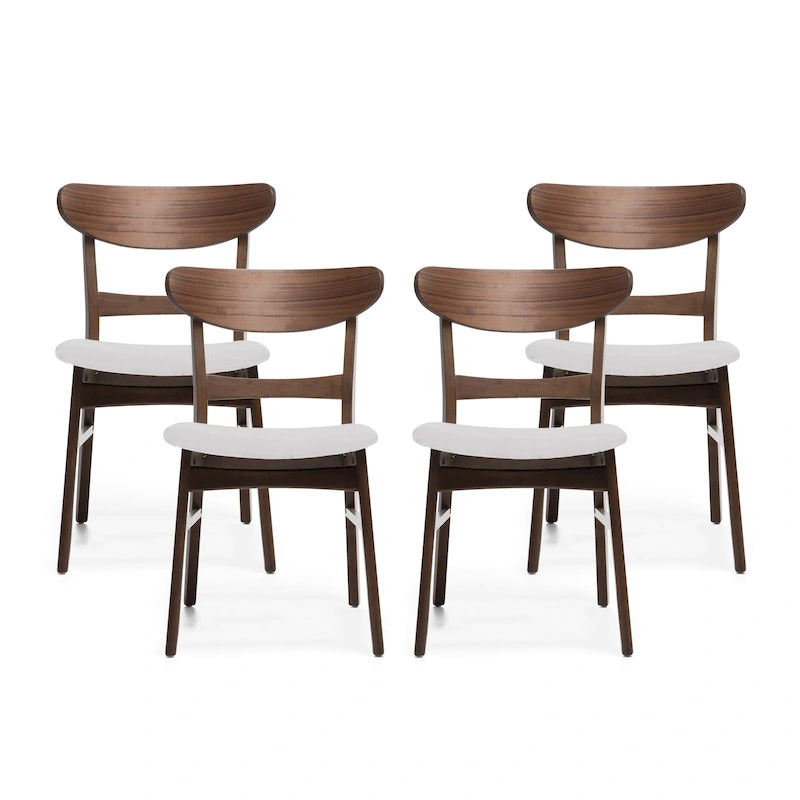 Sedie da pranzo senza braccioli in stile Mid-Century Modern con gambe oblique - Set da 4