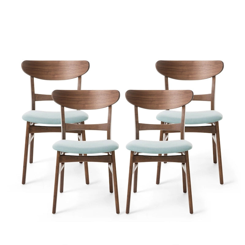 Sedie da pranzo senza braccioli in stile Mid-Century Modern con gambe oblique - Set da 4