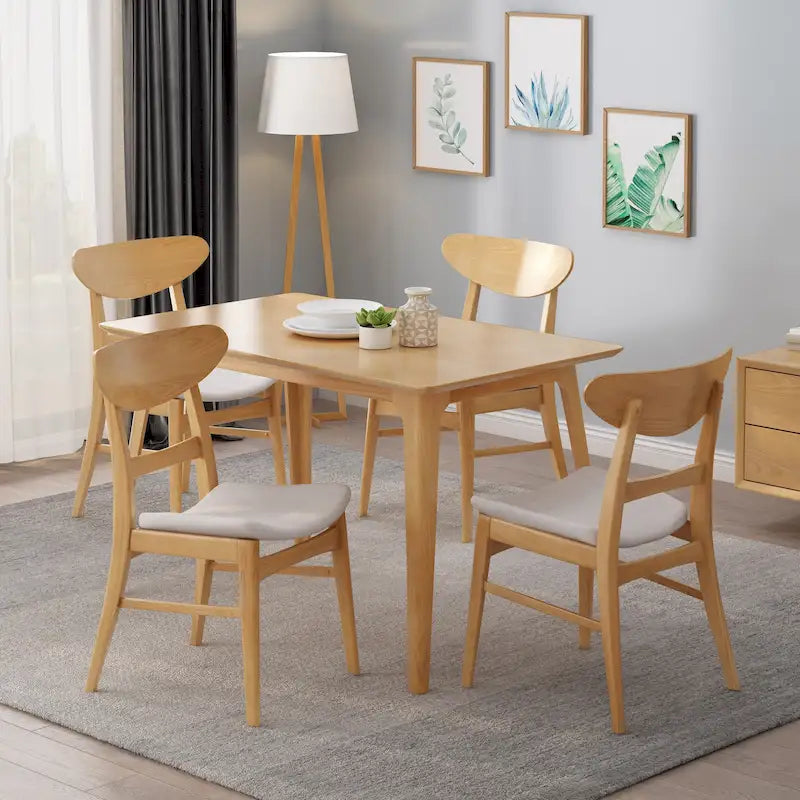 Sedie da pranzo senza braccioli in stile Mid-Century Modern con gambe oblique - Set da 4
