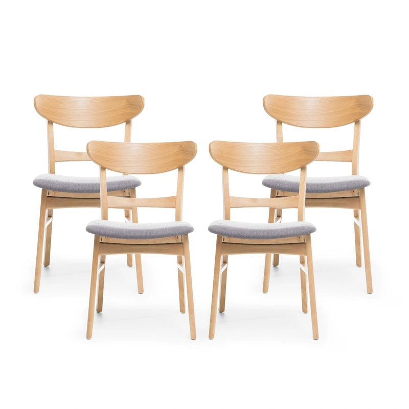 Sedie da pranzo senza braccioli in stile Mid-Century Modern con gambe oblique - Set da 4
