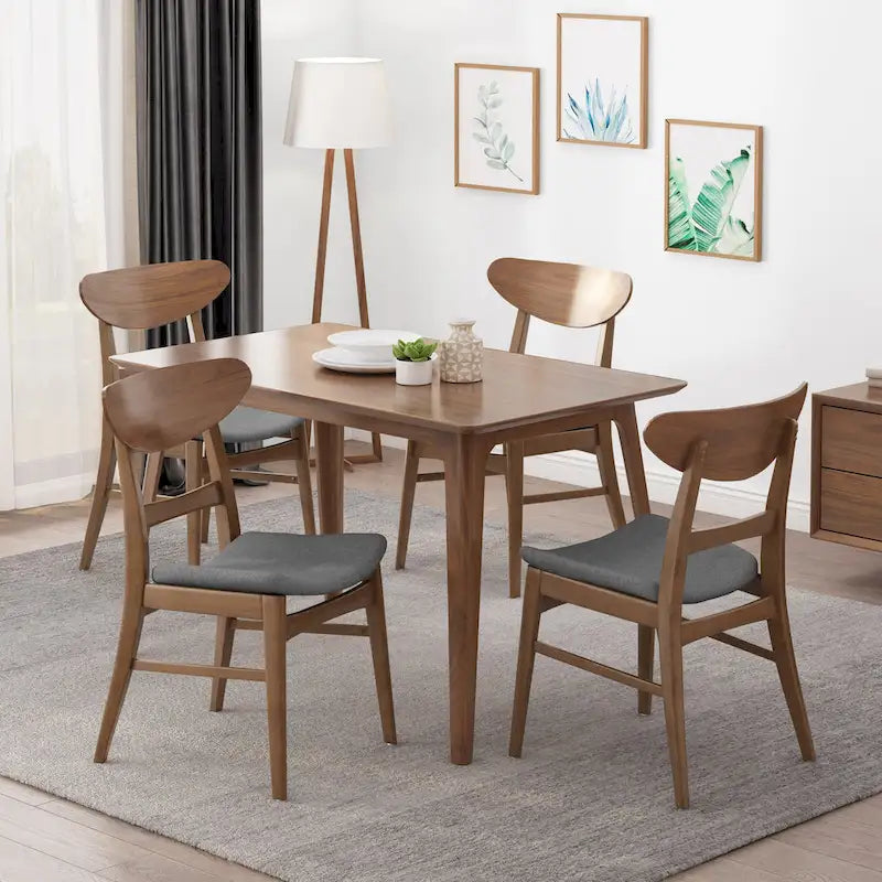 Sedie da pranzo senza braccioli in stile Mid-Century Modern con gambe oblique - Set da 4