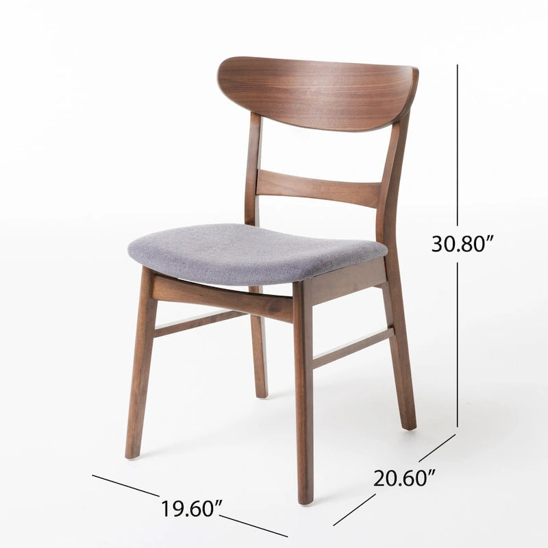 Sedie da pranzo senza braccioli in stile Mid-Century Modern con gambe oblique - Set da 4