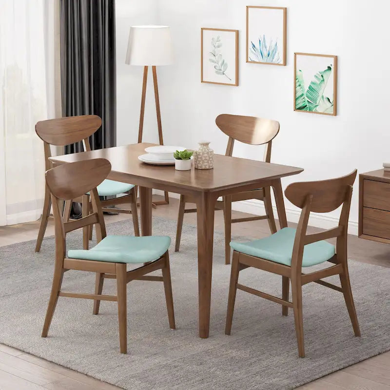 Sedie da pranzo senza braccioli in stile Mid-Century Modern con gambe oblique - Set da 4