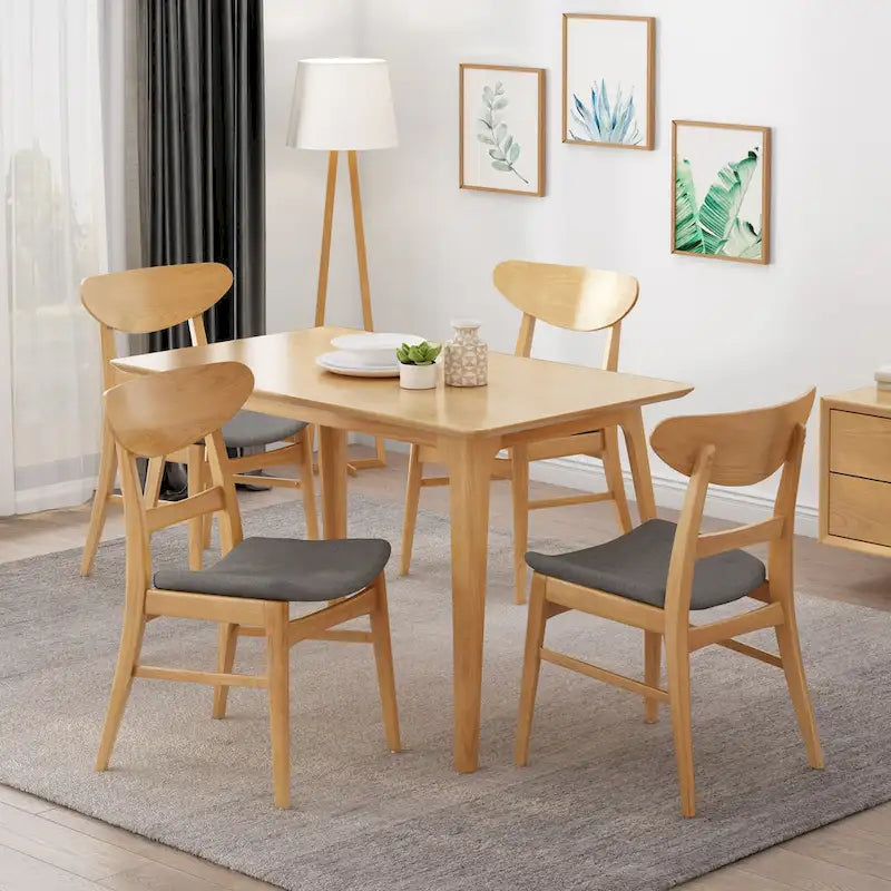 Sedie da pranzo senza braccioli in stile Mid-Century Modern con gambe oblique - Set da 4