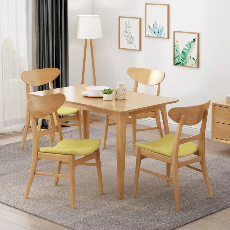Sedie da pranzo senza braccioli in stile Mid-Century Modern con gambe oblique - Set da 4