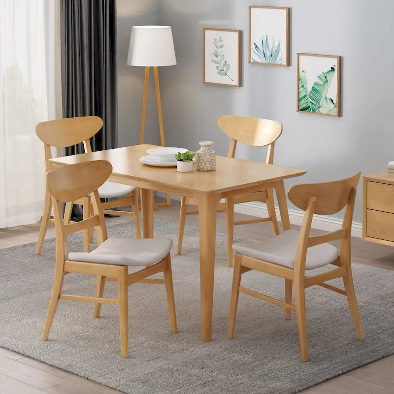 Sedie da pranzo senza braccioli in stile Mid-Century Modern con gambe oblique - Set da 4