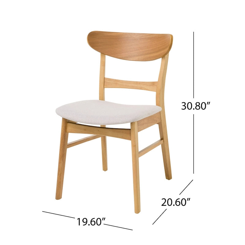 Sedie da pranzo senza braccioli in stile Mid-Century Modern con gambe oblique - Set da 4