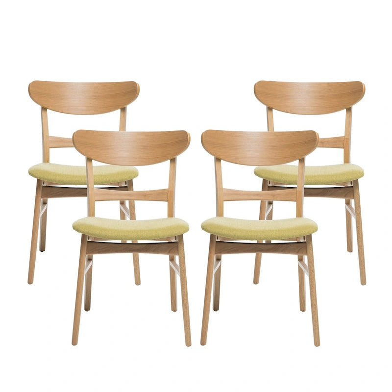 Sedie da pranzo senza braccioli in stile Mid-Century Modern con gambe oblique - Set da 4