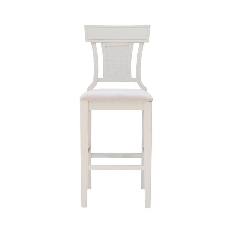 Sgabello da Bar in Rattan Intrecciato a Mano con Sedile Imbottito Stile Farmhouse - Altezza 76 cm