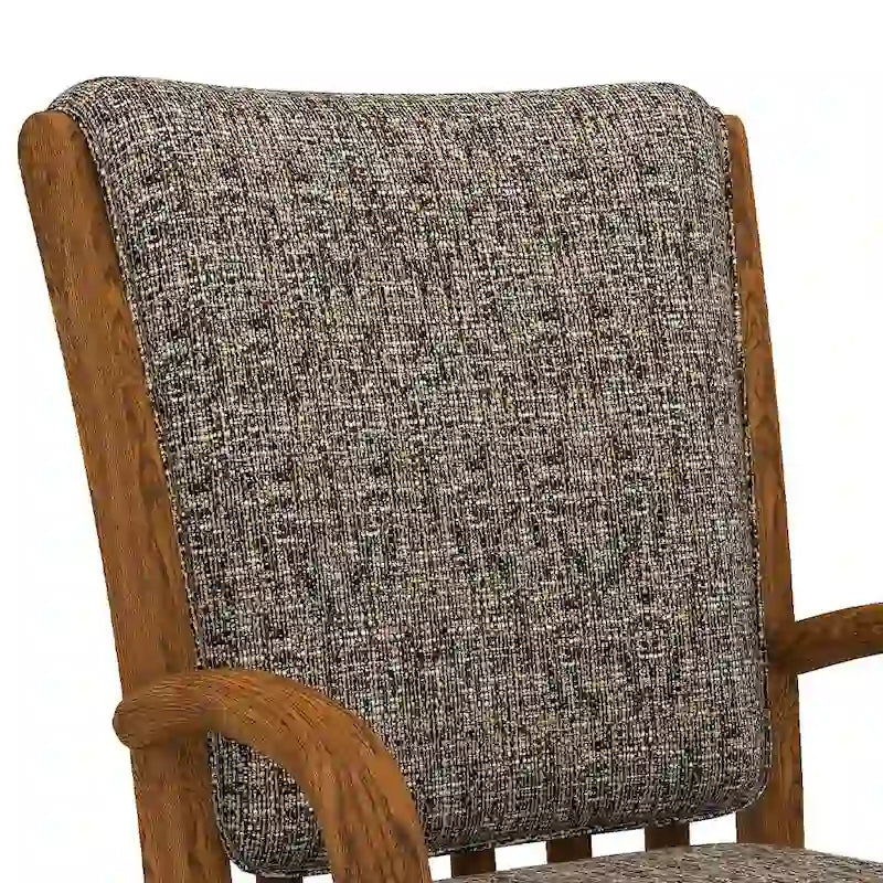 Sedia da pranzo imbottita con ruote, memory foam e inclinazione girevole - Finitura castagno