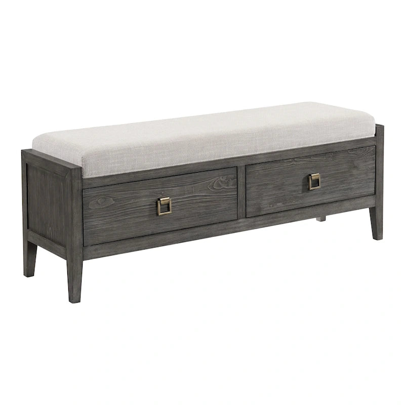 Panca contenitore da 147 cm per camera da letto - Finitura Brindle Spazzolato