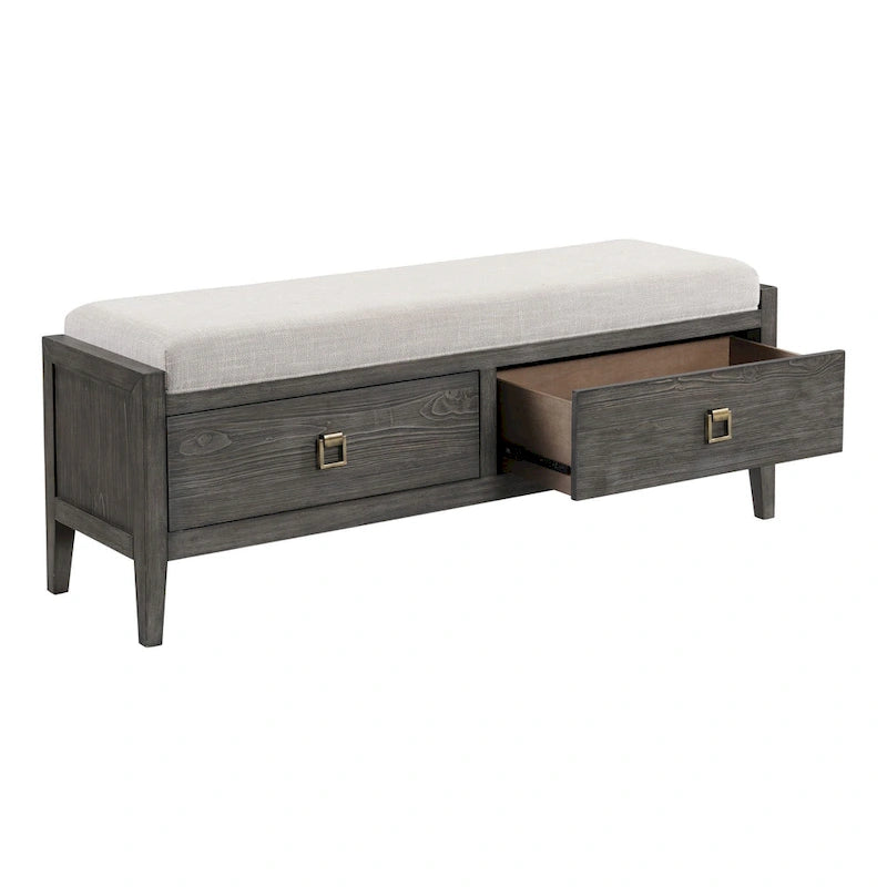 Panca contenitore da 147 cm per camera da letto - Finitura Brindle Spazzolato