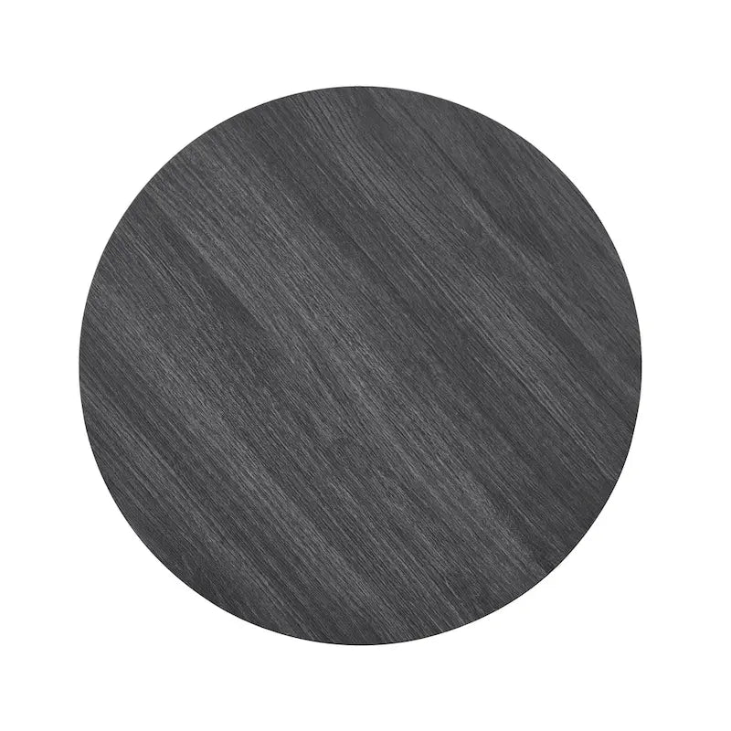 Tavolino rotondo in legno contemporaneo con ripiano - diametro 58 cm