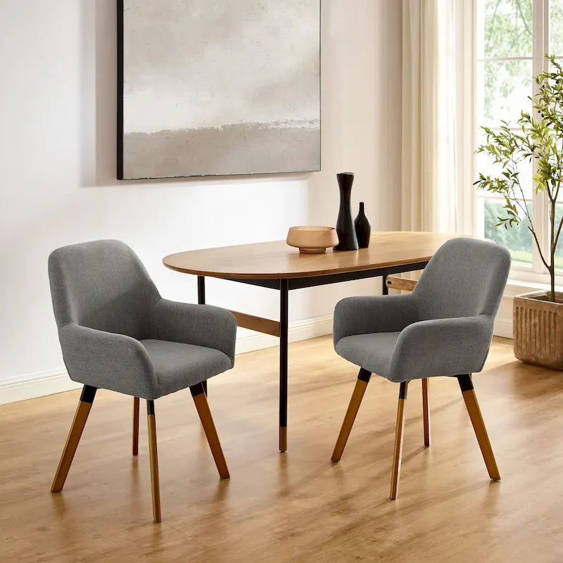 Sedie imbottite da pranzo girevoli a 360° - Set da 2