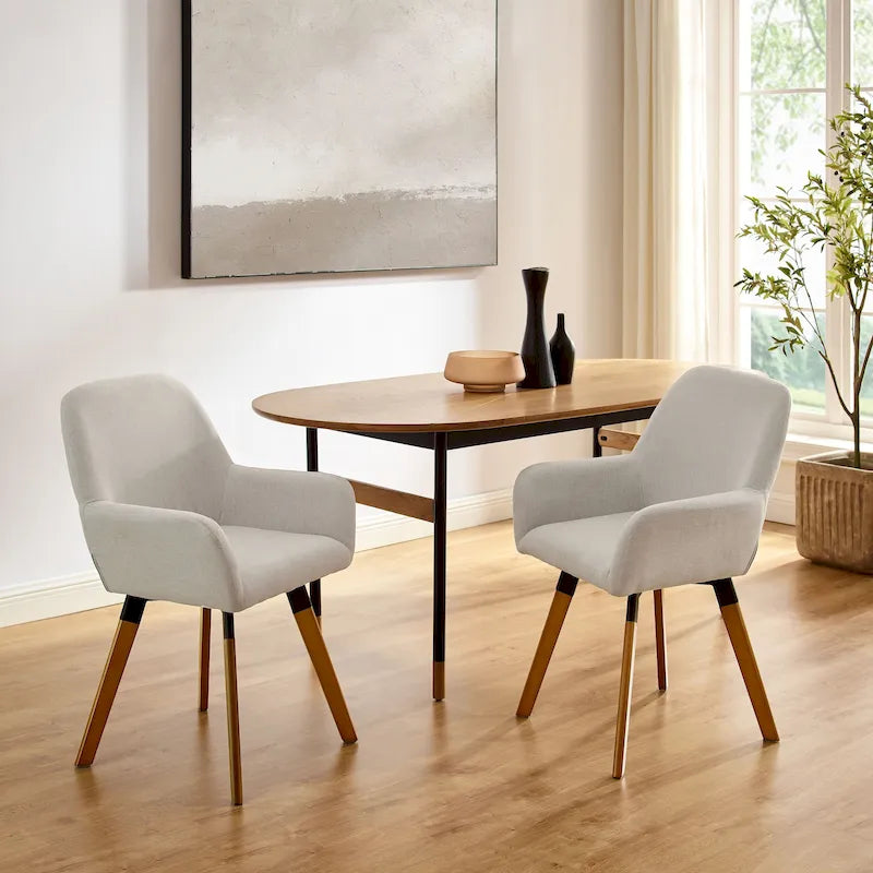 Sedie imbottite da pranzo girevoli a 360° - Set da 2