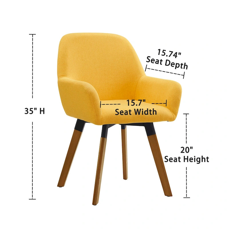Sedie imbottite da pranzo girevoli a 360° - Set da 2