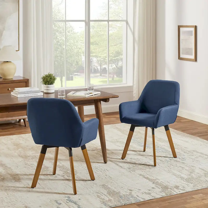 Sedie imbottite da pranzo girevoli a 360° - Set da 2