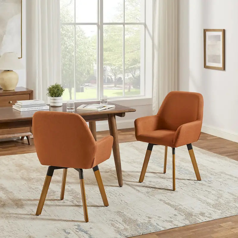 Sedie imbottite da pranzo girevoli a 360° - Set da 2