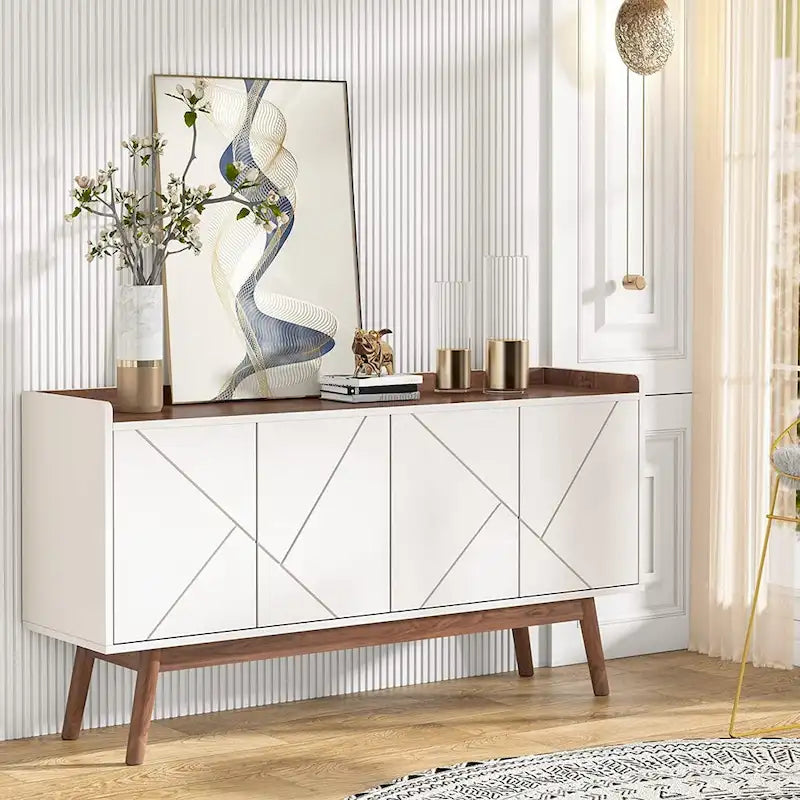 Credenza da 55 pollici, mobile da cucina, credenza da bar con contenitore e ante per sala da pranzo, soggiorno, ingresso