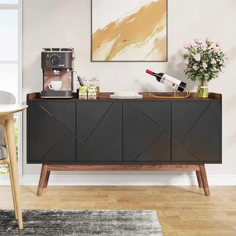 Credenza da 55 pollici, mobile da cucina, credenza da bar con contenitore e ante per sala da pranzo, soggiorno, ingresso