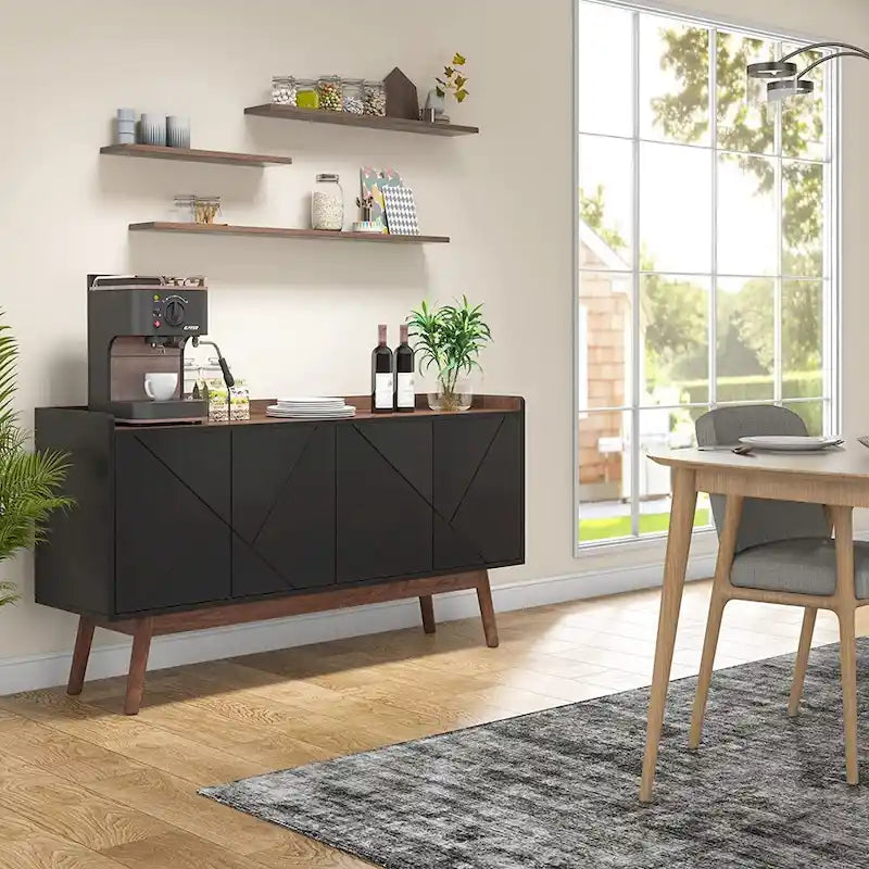 Credenza da 55 pollici, mobile da cucina, credenza da bar con contenitore e ante per sala da pranzo, soggiorno, ingresso