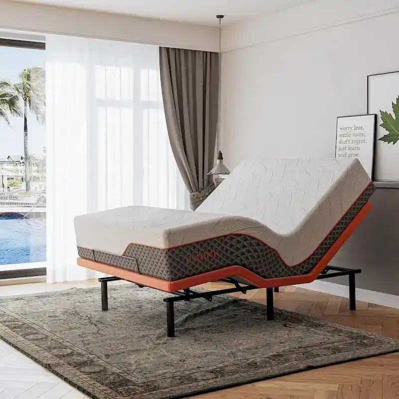 Base letto regolabile con massaggio, telecomando wireless e porte USB
