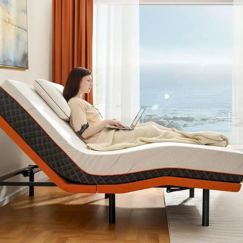 Base letto regolabile con massaggio, telecomando wireless e porte USB