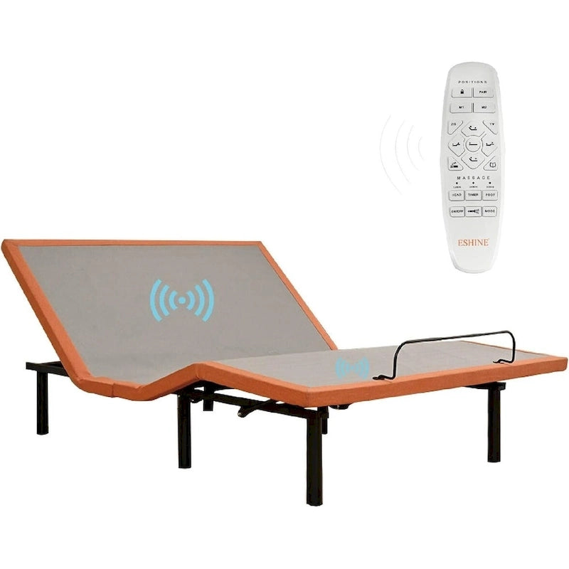 Base letto regolabile con massaggio, telecomando wireless e porte USB