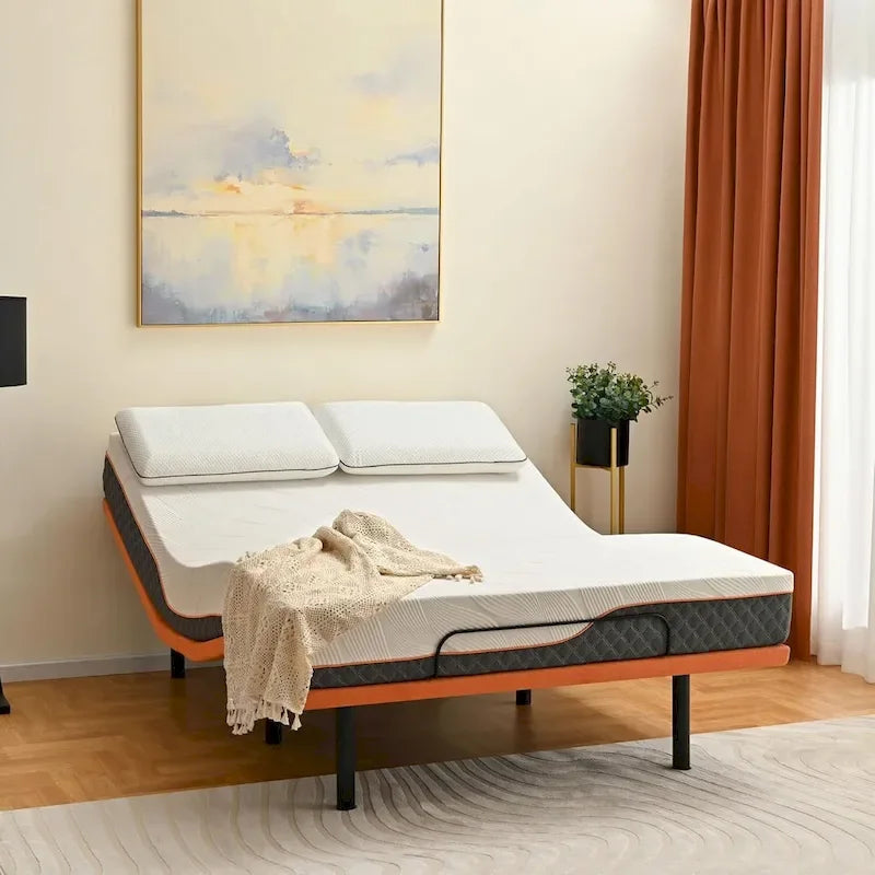 Base letto regolabile con massaggio, telecomando wireless e porte USB
