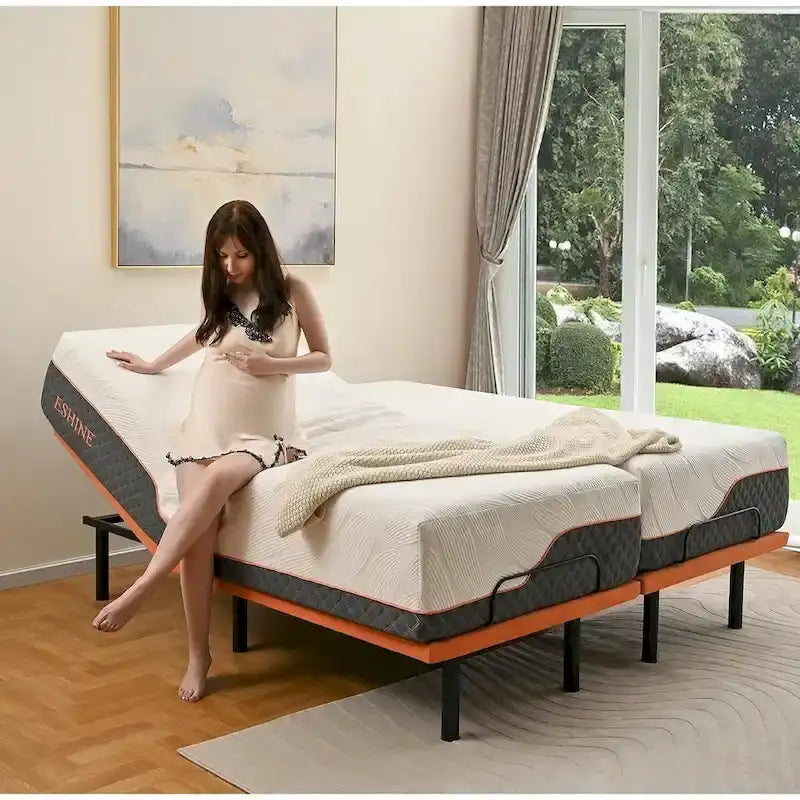 Base letto regolabile con massaggio, telecomando wireless e porte USB