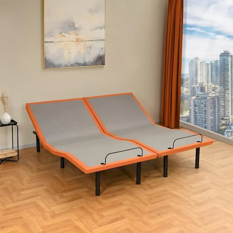 Base letto regolabile con massaggio, telecomando wireless e porte USB