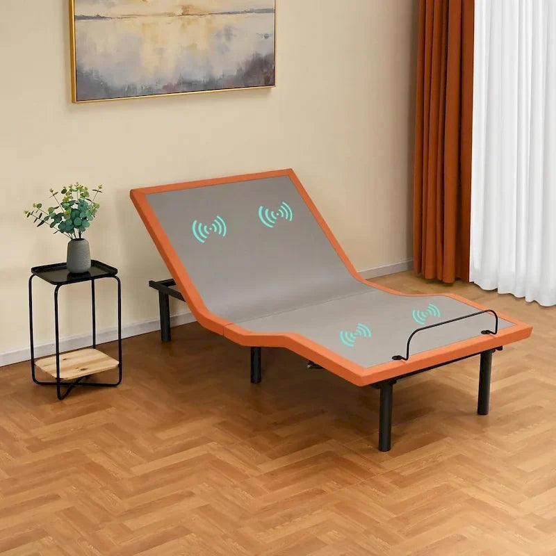 Base letto regolabile con massaggio, telecomando wireless e porte USB
