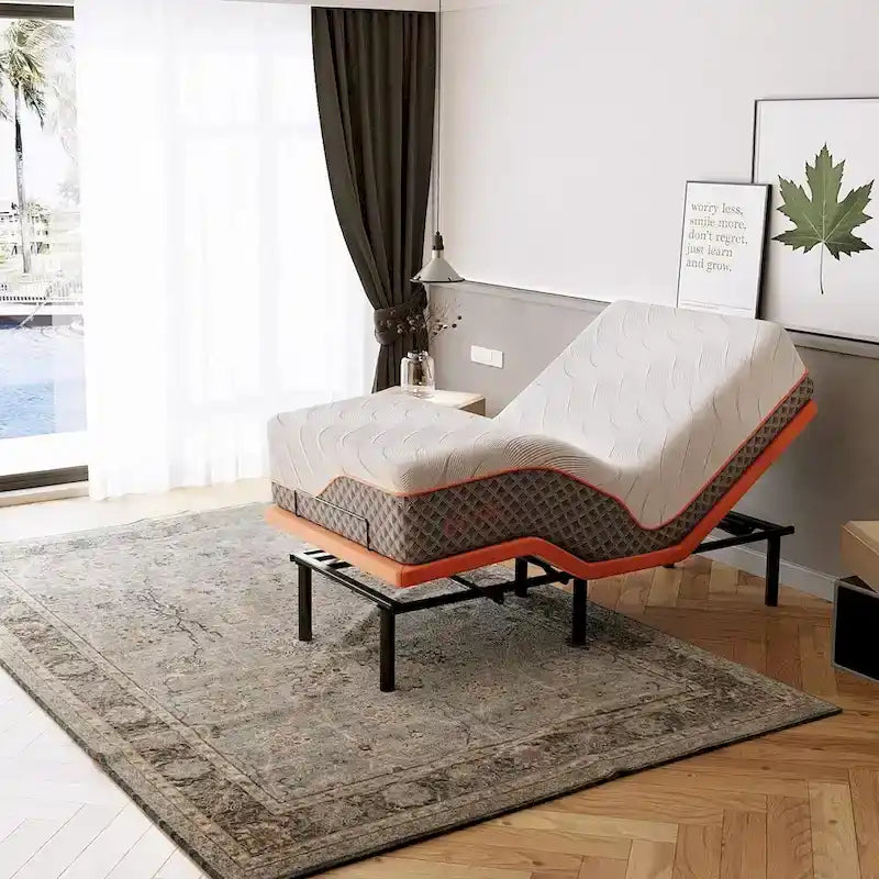 Base letto regolabile con massaggio, telecomando wireless e porte USB